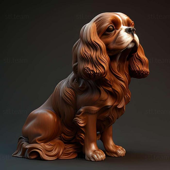 3D модель Кавалер-кинг-чарльз-спаниель собака (STL)